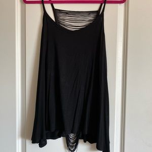 Black Tank with Fringe detail
